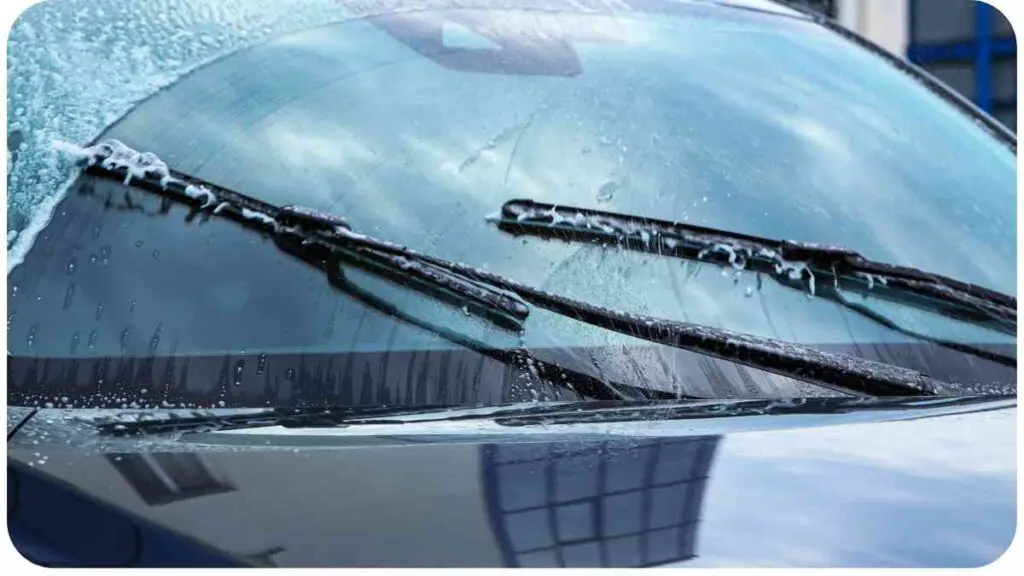 a close up of the windshield wipers on a car