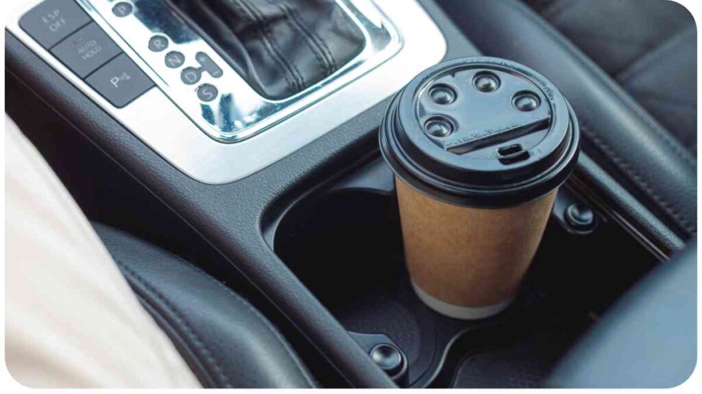 coffee cup in car cup holder